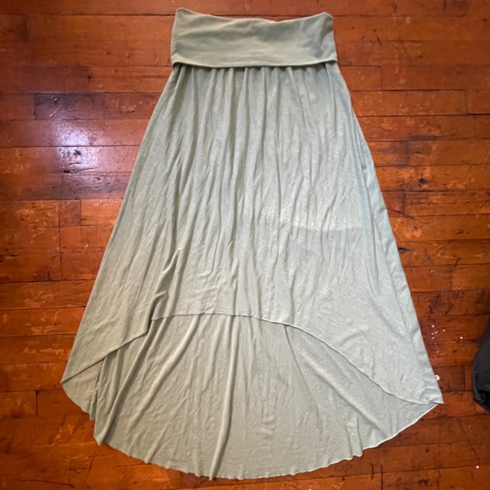 FRESH LAUNDRY High Low Summer Foldover Skirt Dress Pistachio Green Fold OverS